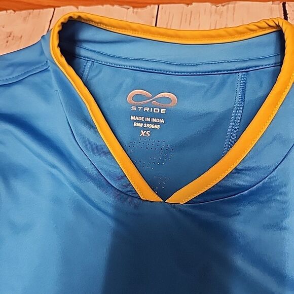 Stride by Dover Saddlery Sleeveless Top Performance Blue/Yellow Women's XS - Picture 3 of 9